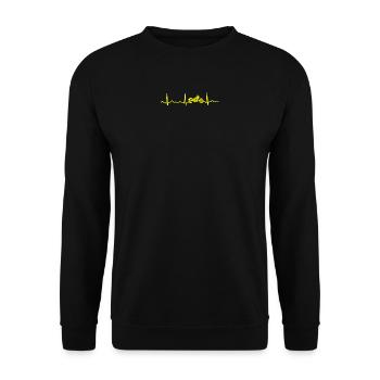 ECG HEARTBEAT CHOPPER BIKE MOTORCYCLE Yellow - Unisex Sweatshirt - black - Front - Alina (178cm) & Michal (187cm)