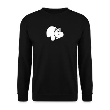 hippo nilpferd hippopotamus hippobath baby18 - Unisex Pullover - Schwarz - Vorne - Alina (178cm) & Michal (187cm)