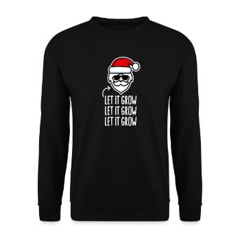 Let it grow Santa Claus beard hipster Christmas - Unisex Sweatshirt - black - Front - Alina (178cm) & Michal (187cm)