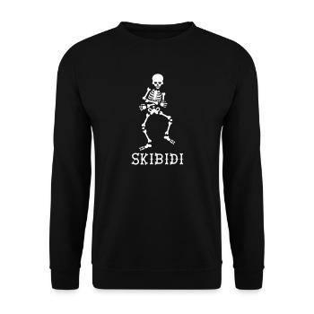 #SkibidiChallenge Skibidi meme tanzende skellett - Unisex Pullover - Schwarz - Vorne - Alina (178cm) & Michal (187cm)