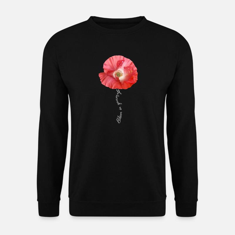 Roter Mohn Garten Blumen - Unisex Pullover - Schwarz