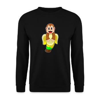 Affe Banane - Unisex Pullover - Schwarz - Vorne - Alina (178cm) & Michal (187cm)
