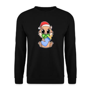 Cochon d’Inde Bébé Cochon d’Inde de Noël - Sweat-shirt Unisexe - noir - Devant - Alina (178cm) & Michal (187cm)