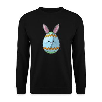 Easter Egg Easter Bunny Ears - Unisex Sweatshirt - black - Front - Alina (178cm) & Michal (187cm)