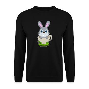Mug lapin - Sweat-shirt Unisexe - noir - Devant - Alina (178cm) & Michal (187cm)