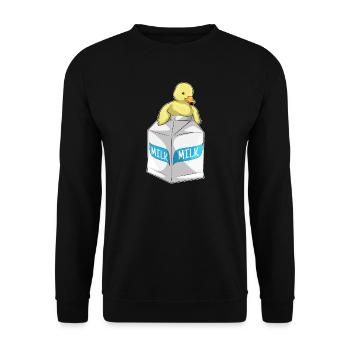 Ente Milch - Unisex Pullover - Schwarz - Vorne - Alina (178cm) & Michal (187cm)