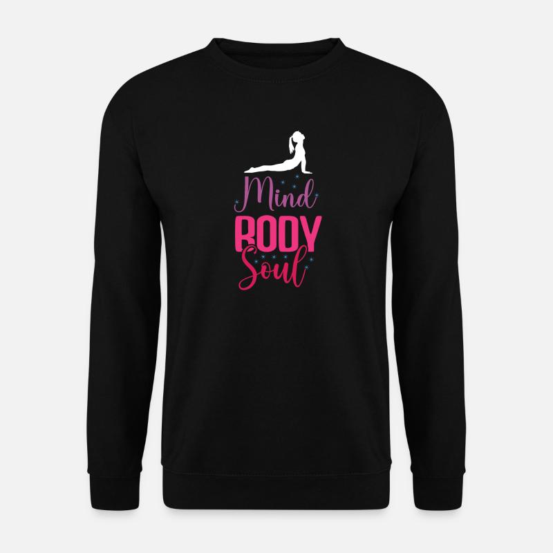 Yoga - Geist, Körper, Seele - Unisex Pullover - Schwarz