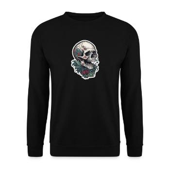 Conception de crâne d’impression de tatouage - Sweat-shirt Unisexe - noir - Devant - Alina (178cm) & Michal (187cm)