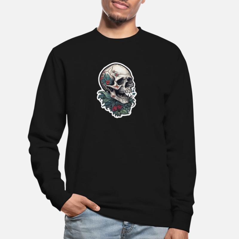 Conception de crâne d’impression de tatouage Sweat-shirt Unisexe