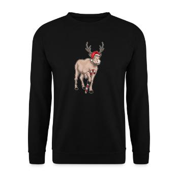Canne de Noël de Noël de renne - Sweat-shirt Unisexe - noir - Devant - Alina (178cm) & Michal (187cm)