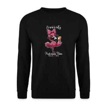 Flamingo es eskaliert Mädelsabend Party - Unisex Pullover - Schwarz - Vorne - Alina (178cm) & Michal (187cm)