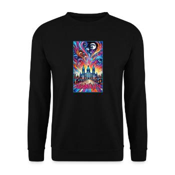 Guadalajara Mexiko Farbenfrohes Design - Unisex Pullover - Schwarz - Vorne - Alina (178cm) & Michal (187cm)
