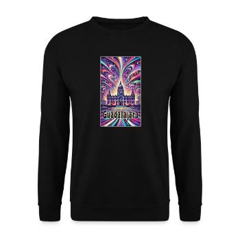 Guadalajara Mexiko Kunst Design - Unisex Pullover - Schwarz - Vorne - Alina (178cm) & Michal (187cm)