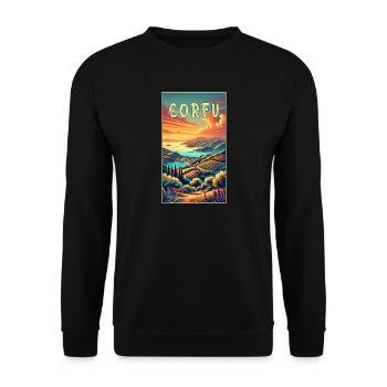 Korfu Griechenland Paradies Design - Unisex Pullover - Schwarz - Vorne - Alina (178cm) & Michal (187cm)