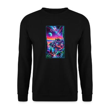 Korfu Griechenland Städte Design - Unisex Pullover - Schwarz - Vorne - Alina (178cm) & Michal (187cm)