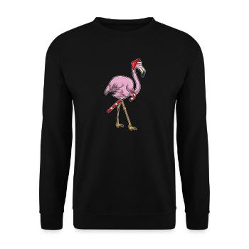 Canne de Noël Flamingo - Sweat-shirt Unisexe - noir - Devant - Alina (178cm) & Michal (187cm)
