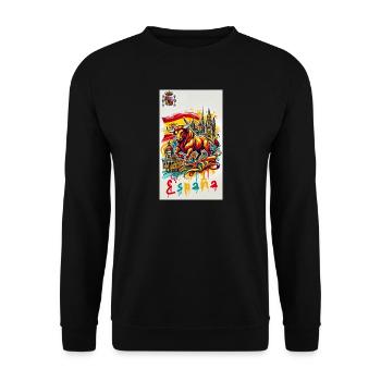 Spanien Stier Espana Flagge - Unisex Pullover - Schwarz - Vorne - Alina (178cm) & Michal (187cm)