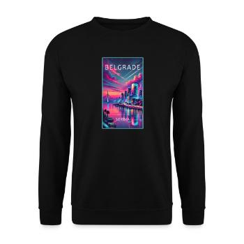 Belgrade Serbia city design - Unisex Sweatshirt - black - Front - Alina (178cm) & Michal (187cm)