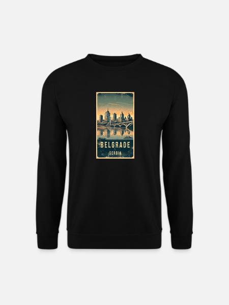 Belgrad Serbien Vintage Design - Unisex Pullover - Schwarz
