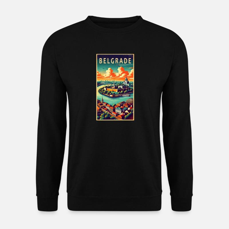 Belgrad Serbien Retro Design - Unisex Pullover - Schwarz