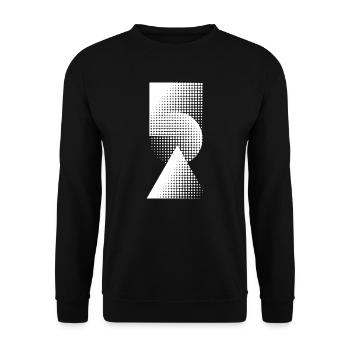 Geometrische Raster-Formen - Unisex Pullover - Schwarz - Vorne - Alina (178cm) & Michal (187cm)