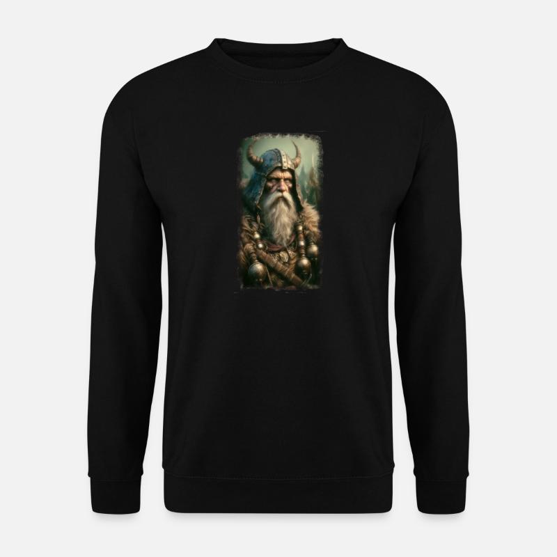 Mythischer Wikingerkrieger mit Hornhelm - Unisex Pullover - Schwarz