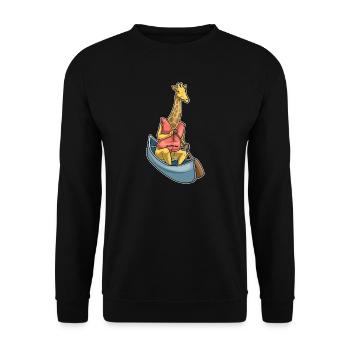 Giraffe Small Boat - Unisex Sweatshirt - black - Front - Alina (178cm) & Michal (187cm)