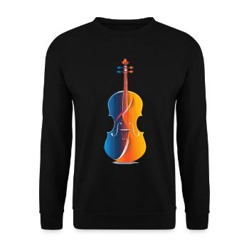 Geige Comic Look - Unisex Pullover - Schwarz - Vorne - Alina (178cm) & Michal (187cm)