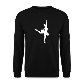 Minimalist ballet silhouette ballerina women - Unisex Sweatshirt - black - Front - Alina (178cm) & Michal (187cm)
