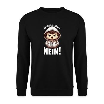 Avant de demander No Hedgehog Mauvaise humeur - Sweat-shirt Unisexe - noir - Devant - Alina (178cm) & Michal (187cm)