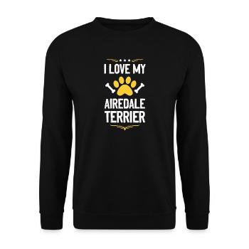 Airedale Terrier Liebhaber Motiv - Unisex Pullover - Schwarz - Vorne - Alina (178cm) & Michal (187cm)
