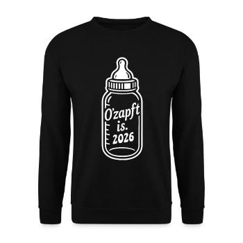 Baby Bottle Breastfeeding Drink O'zapft is 2026 - Unisex Sweatshirt - black - Front - Alina (178cm) & Michal (187cm)