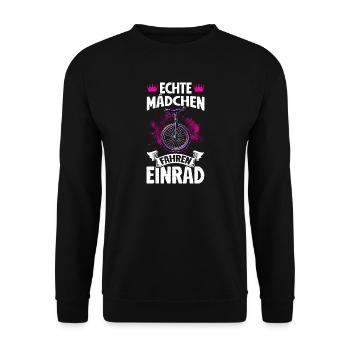 Vraie fille en monocycle - Sweat-shirt Unisexe - noir - Devant - Alina (178cm) & Michal (187cm)