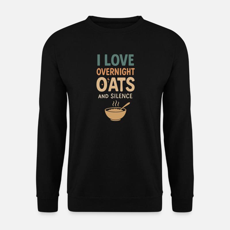 Haferbrei Frühstückskultur Overnight - Unisex Pullover - Schwarz