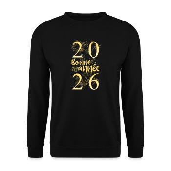 Happy New Year 2026 New Year New Year - Sweat-shirt Unisexe - noir - Devant - Alina (178cm) & Michal (187cm)
