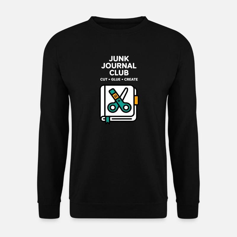 Junk Journal Club Cut Glue Create - Unisex Pullover - Schwarz