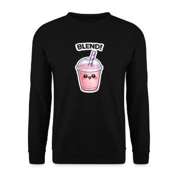 Kawaii Smoothie Mug BLEND - Unisex Sweatshirt - black - Front - Alina (178cm) & Michal (187cm)