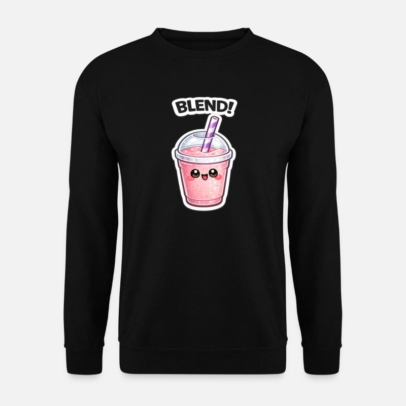 Kawaii Smoothie Mug BLEND - Unisex Sweatshirt - black