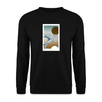 Origami Taube - Unisex Pullover - Schwarz - Vorne - Alina (178cm) & Michal (187cm)