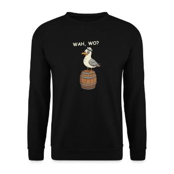 Mouette ivre - Sweat-shirt Unisexe - noir - Devant - Alina (178cm) & Michal (187cm)