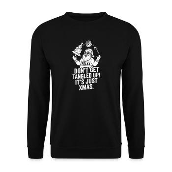 Relax Santa: Don't Get Tangled Xmas - Unisex Sweatshirt - black - Front - Alina (178cm) & Michal (187cm)