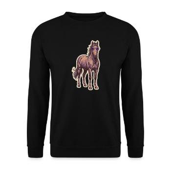 Pferd Sonnenbrille - Unisex Pullover - Schwarz - Vorne - Alina (178cm) & Michal (187cm)