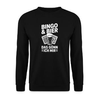 Bingo Player Bingo & Bier Das Gönn Ich Mir Bingo - Unisex Pullover - Schwarz - Vorne - Alina (178cm) & Michal (187cm)