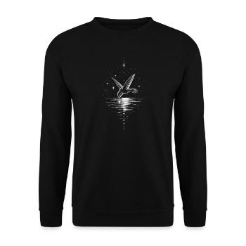 Hummingbird Night Water Star Motif - Unisex Sweatshirt - black - Front - Alina (178cm) & Michal (187cm)