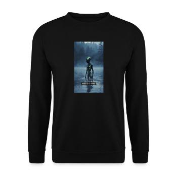 WHERE DID I PARK? - Funny Alien Forest Art - Unisex Sweatshirt - black - Front - Alina (178cm) & Michal (187cm)