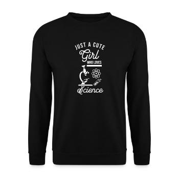 Juste une fille mignonne qui aime la science, nerd drôle - Sweat-shirt Unisexe - noir - Devant - Alina (178cm) & Michal (187cm)