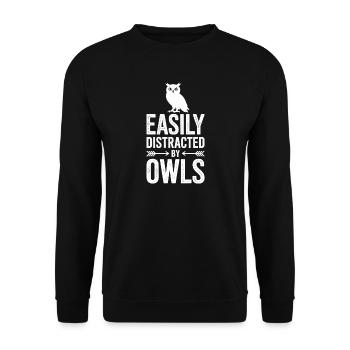 Owl Sayings Owl Funny Owls Gift - Unisex Sweatshirt - black - Front - Alina (178cm) & Michal (187cm)