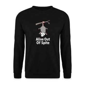 Alive Defiance Funny Opossum Sarcastic - Unisex Sweatshirt - black - Front - Alina (178cm) & Michal (187cm)