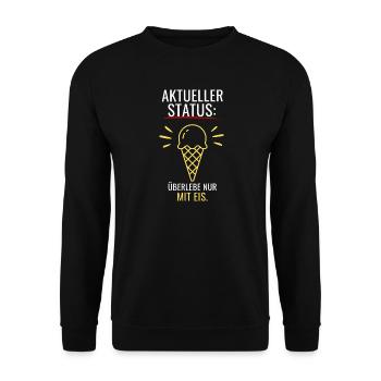Zu warm für alles - Eis geht immer Sommer T-Shirt - Unisex Pullover - Schwarz - Vorne - Alina (178cm) & Michal (187cm)