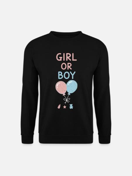 Gender Reveal Mädchen- oder Jungenbabyshower Schwangerschaft - Unisex Pullover - Schwarz